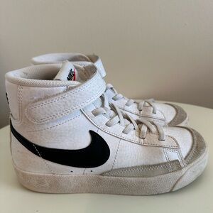 Nike Kids White and Black High-Top Blazer Sneakers size 1